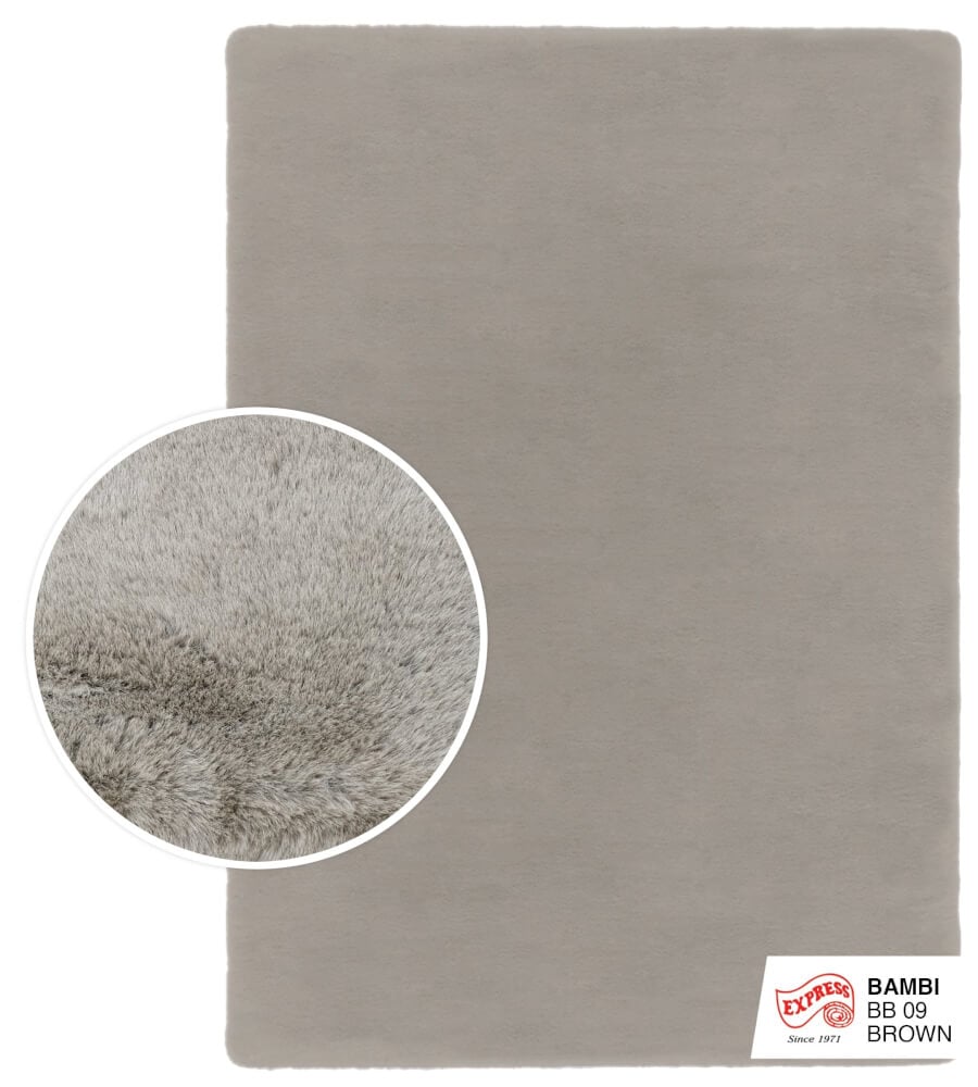 พรมปูพื้น EXPRESS CARPET รุ่น BAMBI รหัส BB09 S ขนาด 80X150 ซม. หนา 35 มม.  สีน้ำตาล