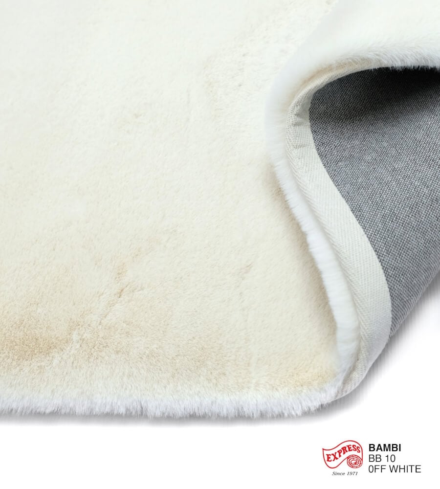 พรมปูพื้น EXPRESS CARPET รุ่น BAMBI รหัส BB10 L1 ขนาด 200X290 ซม. หนา 35 มม.  สีขาว
