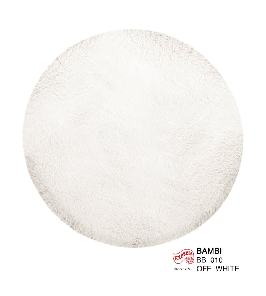 พรมปูพื้นวงกลม EXPRESS CARPET รุ่น BAMBI รหัส BB10 C160 ขนาด เส้นผ่านศูนย์กลาง 160 ซม. หนา 35 มม.  สีขาว_0