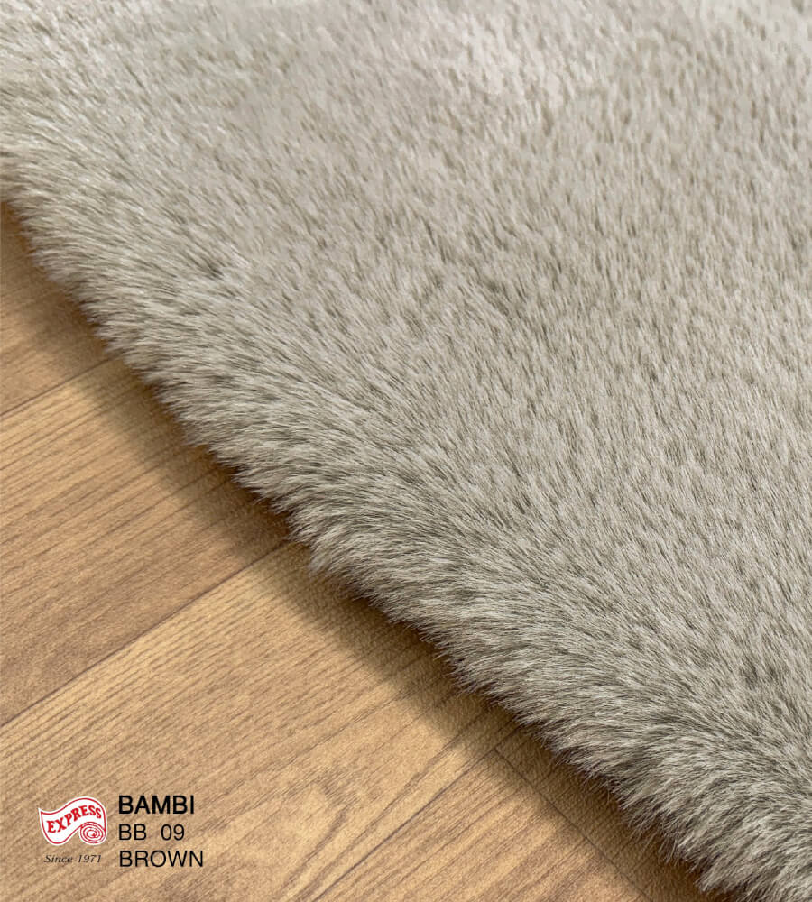 พรมปูพื้นวงกลม EXPRESS CARPET รุ่น BAMBI รหัส BB09 C100 ขนาด  เส้นผ่านศูนย์กลาง 100 ซม. หนา 35 มม.  สีน้ำตาล