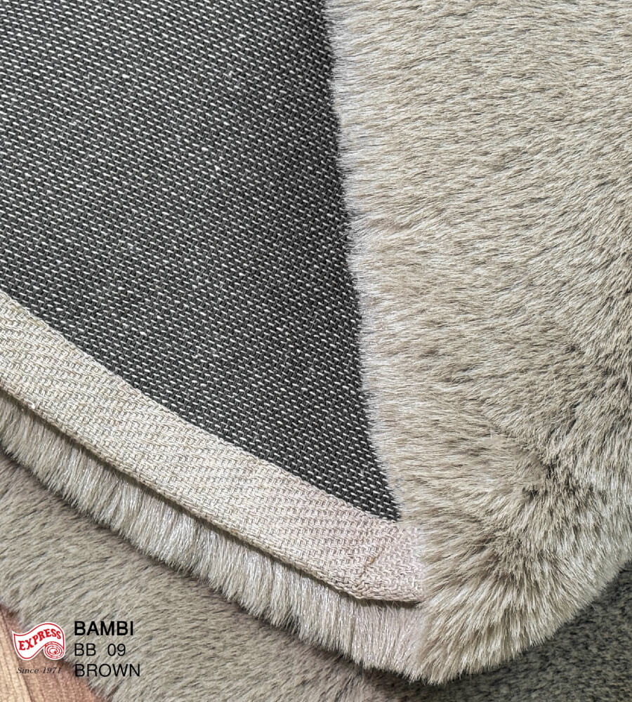 พรมปูพื้นวงกลม EXPRESS CARPET รุ่น BAMBI รหัส BB09 C100 ขนาด  เส้นผ่านศูนย์กลาง 100 ซม. หนา 35 มม.  สีน้ำตาล