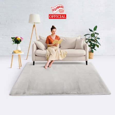 พรมปูพื้น EXPRESS CARPET รุ่น BAMBI รหัส BB07 S ขนาด 80X150 ซม. หนา 35 มม.  สีเทา_1