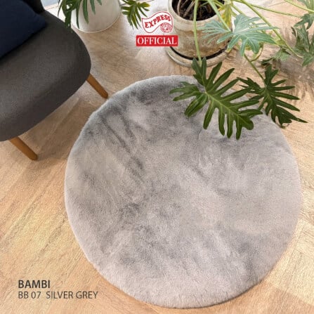 พรมปูพื้นวงกลม EXPRESS CARPET รุ่น BAMBI รหัส BB07 C160 ขนาด เส้นผ่านศูนย์กลาง 160 ซม. หนา 35 มม.  สีเทา_1