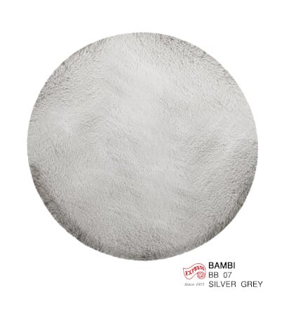 พรมปูพื้นวงกลม EXPRESS CARPET รุ่น BAMBI รหัส BB07 C160 ขนาด เส้นผ่านศูนย์กลาง 160 ซม. หนา 35 มม.  สีเทา_0