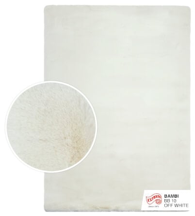 พรมปูพื้น EXPRESS CARPET รุ่น BAMBI รหัส BB10 L1 ขนาด 200X290 ซม. หนา 35 มม.  สีขาว_0