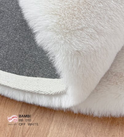พรมปูพื้นวงกลม EXPRESS CARPET รุ่น BAMBI รหัส BB10 C100 ขนาด  เส้นผ่านศูนย์กลาง 100 ซม. หนา 35 มม.  สีขาว_2
