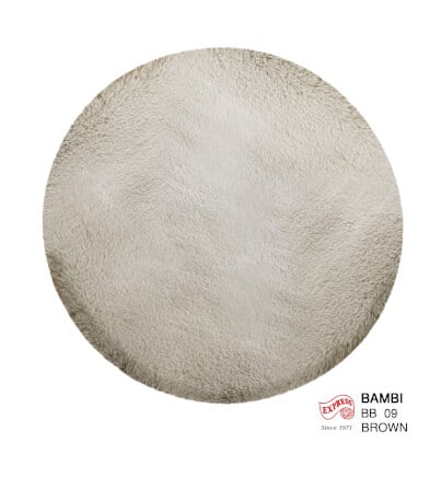 พรมปูพื้นวงกลม EXPRESS CARPET รุ่น BAMBI รหัส BB09 C100 ขนาด  เส้นผ่านศูนย์กลาง 100 ซม. หนา 35 มม.  สีน้ำตาล_0