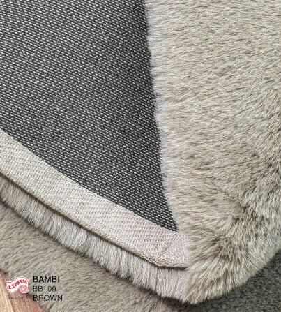 พรมปูพื้นวงกลม EXPRESS CARPET รุ่น BAMBI รหัส BB09 C100 ขนาด  เส้นผ่านศูนย์กลาง 100 ซม. หนา 35 มม.  สีน้ำตาล_3