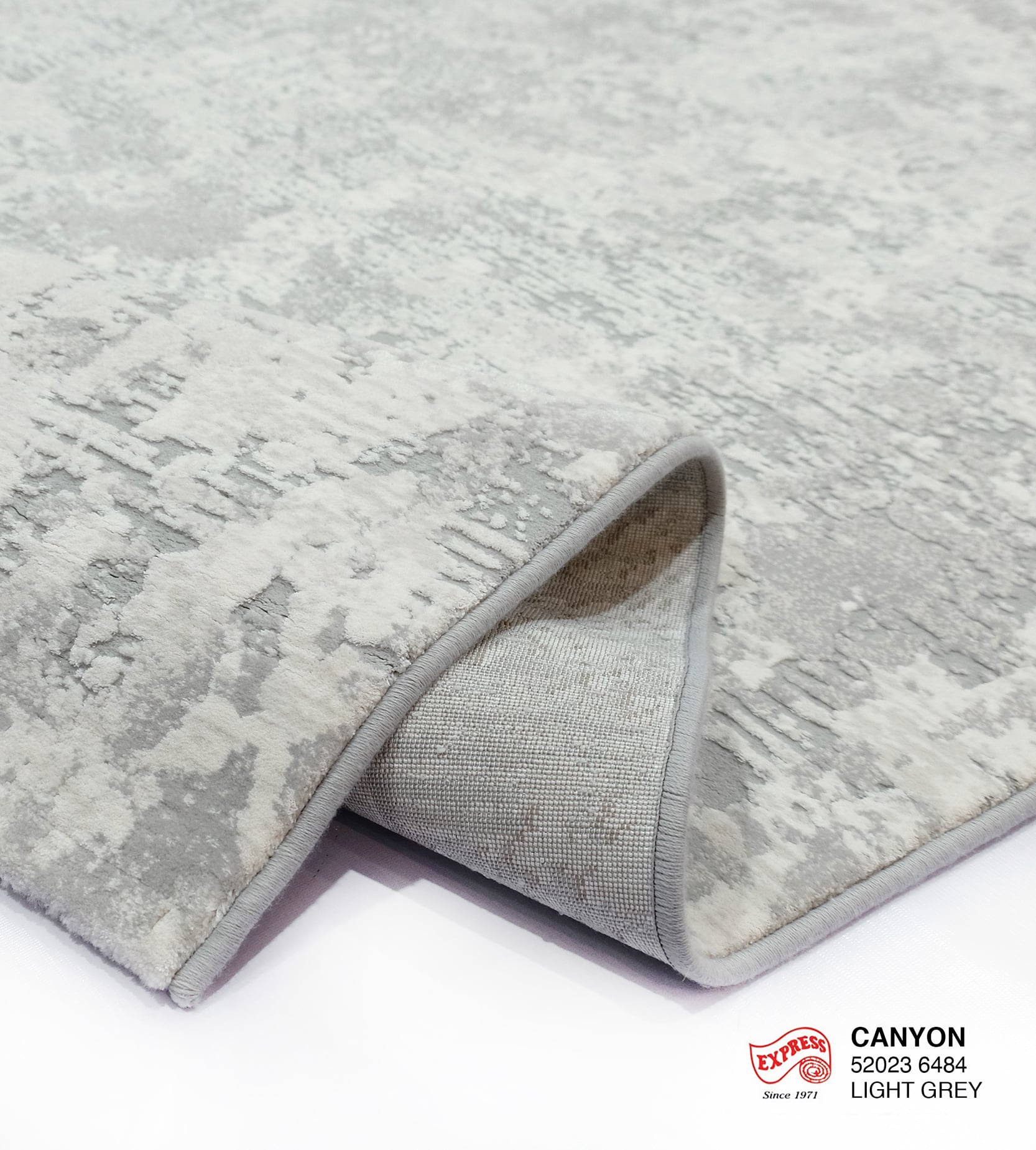 พรมปูพื้น EXPRESS CARPET รุ่น Canyon รหัส 52023 6484 ขนาด 160x230 ซม.หนา 11 มม. สีเทา