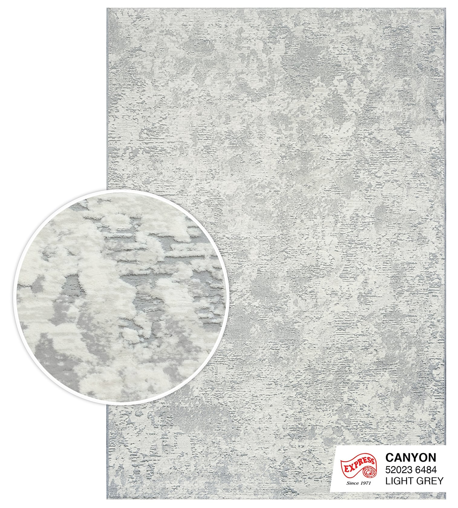 พรมปูพื้น EXPRESS CARPET รุ่น Canyon รหัส 52023 6484 ขนาด 160x230 ซม.หนา 11 มม. สีเทา_0