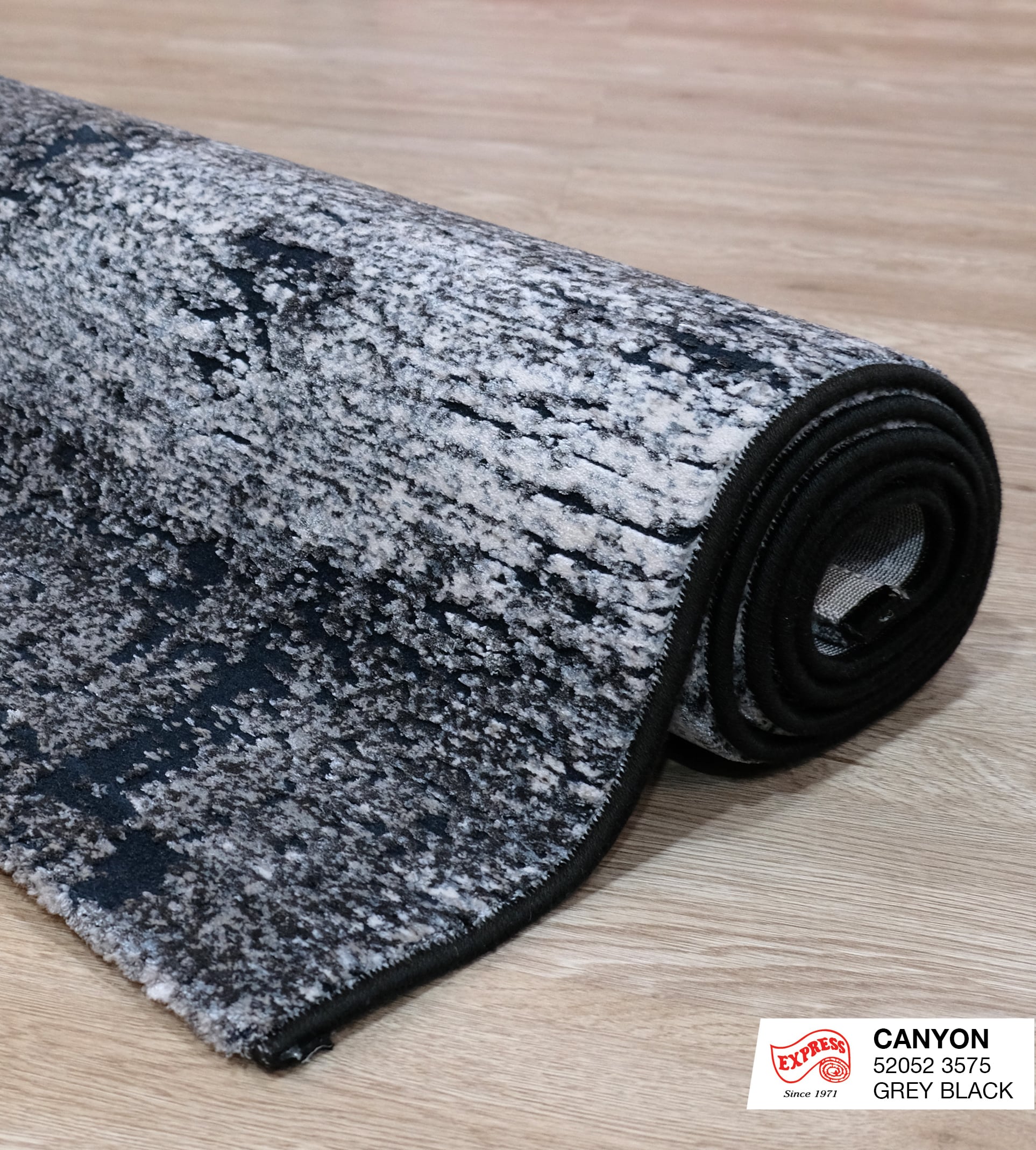 พรมปูพื้น EXPRESS CARPET รุ่น Canyon รหัส 52052 3575 ขนาด 160x230 ซม.หนา 11 มม. สีเทาดำ_2