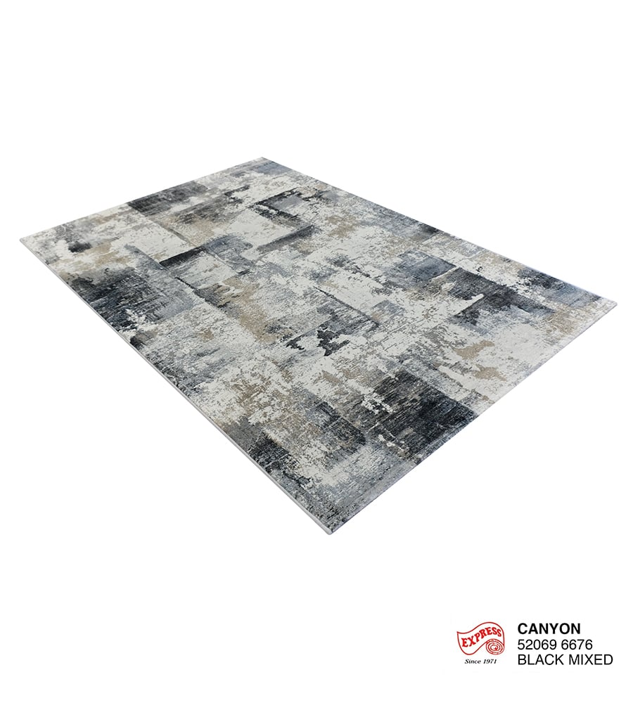 พรมปูพื้น EXPRESS CARPET รุ่น Canyon รหัส 52069 6676 ขนาด 160x230 ซม.หนา 11 มม. สีดำผสม_1
