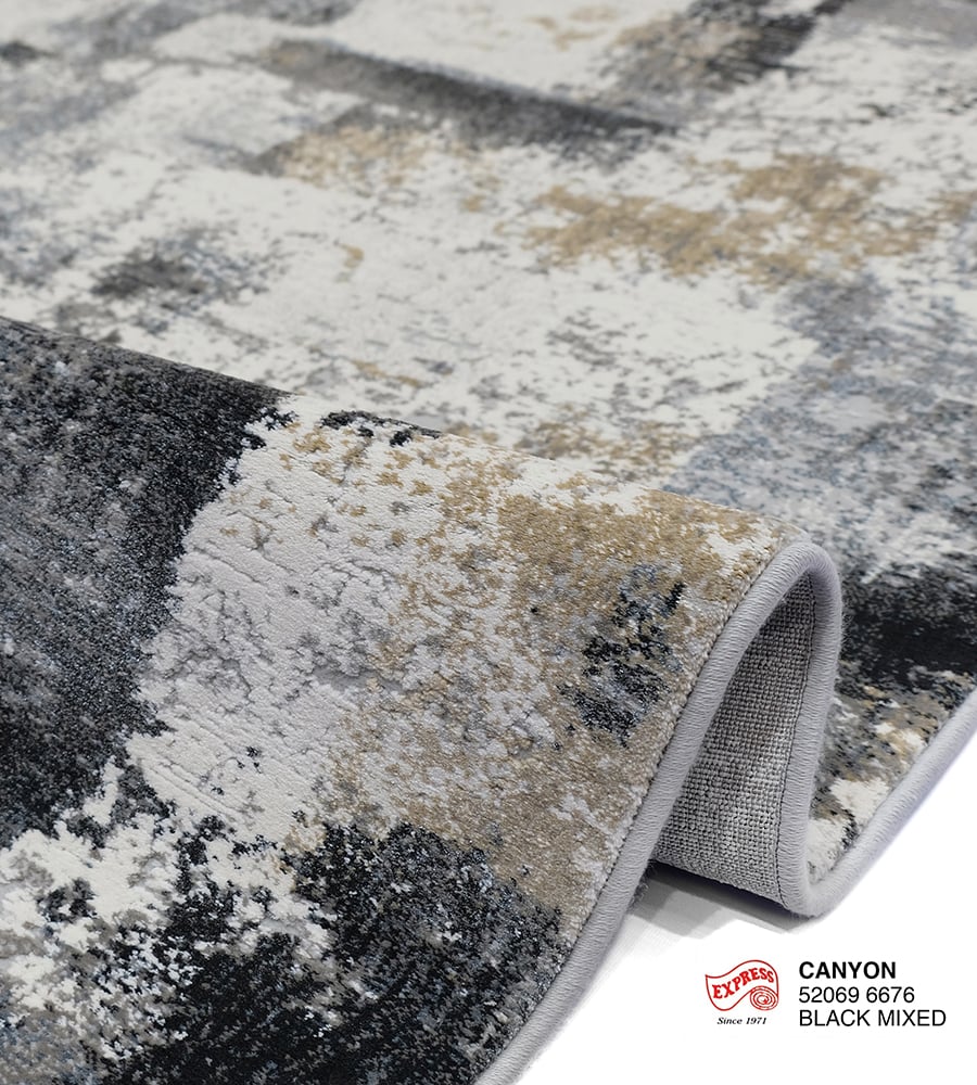 พรมปูพื้น EXPRESS CARPET รุ่น Canyon รหัส 52069 6676 ขนาด 160x230 ซม.หนา 11 มม. สีดำผสม_3