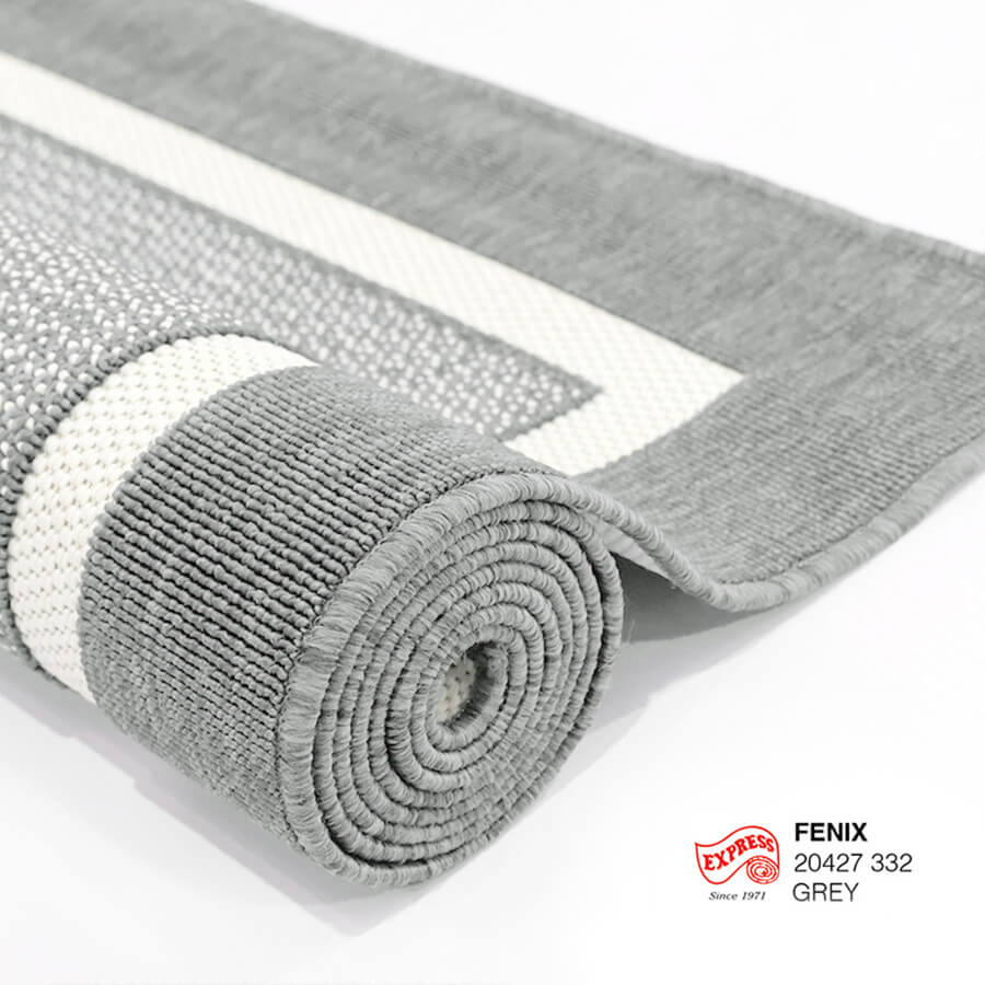 พรมปูพื้น EXPRESS CARPET รุ่น FENIX รหัส 20427 332 M ขนาด 120X170 ซม. หนา 4 มม.  สีเทา