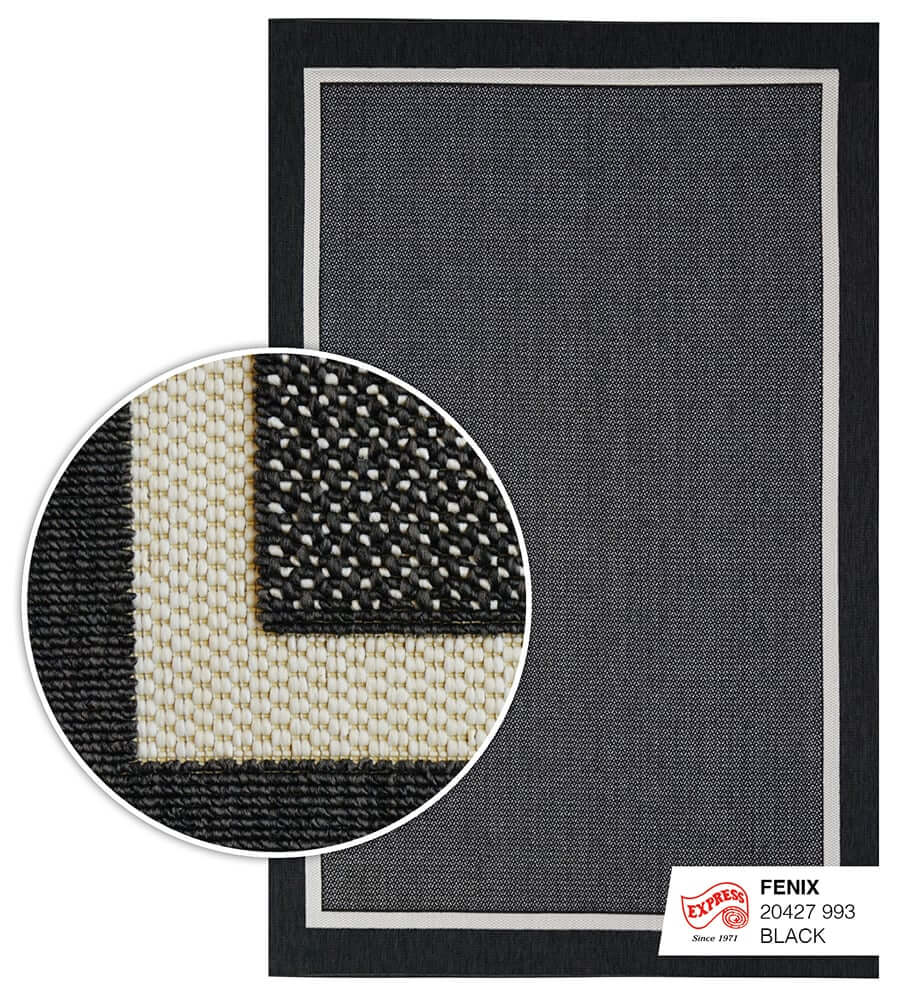 พรมปูพื้น EXPRESS CARPET รุ่น FENIX รหัส 20427 993 S ขนาด 80X150 ซม. หนา 4 มม.  สีดำ