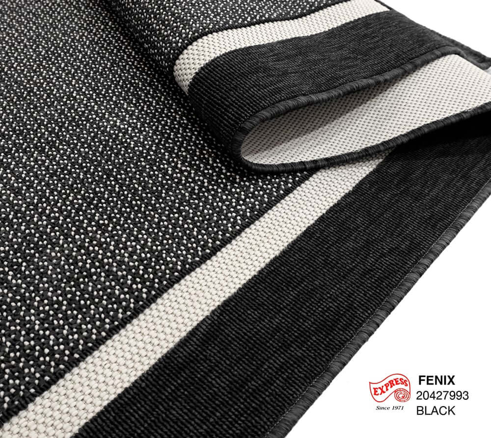 พรมปูพื้น EXPRESS CARPET รุ่น FENIX รหัส 20427 993 S ขนาด 80X150 ซม. หนา 4 มม.  สีดำ