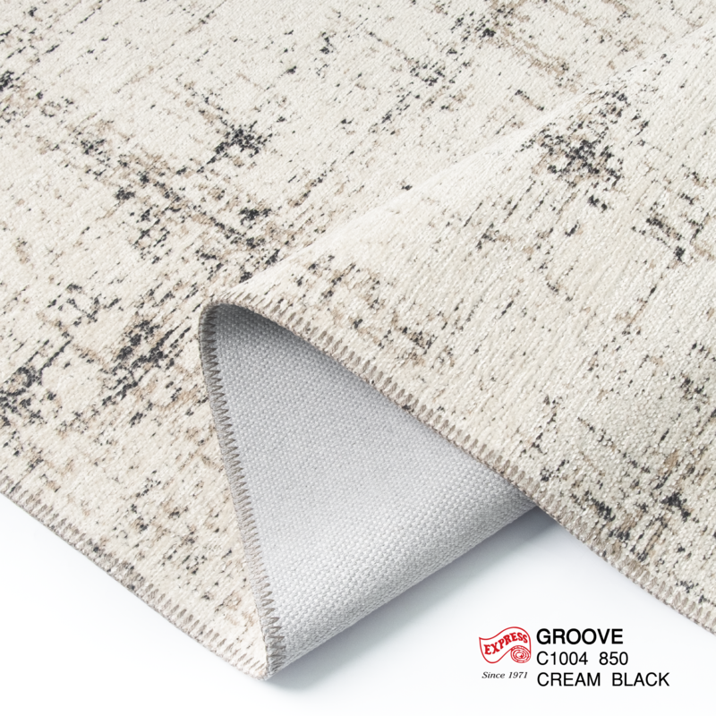 พรมปูพื้น EXPRESS CARPET รุ่น GROOVE รหัส C1004 850 ขนาด 160X230 ซม.หนา 4 มม. สีครีมดำ_4