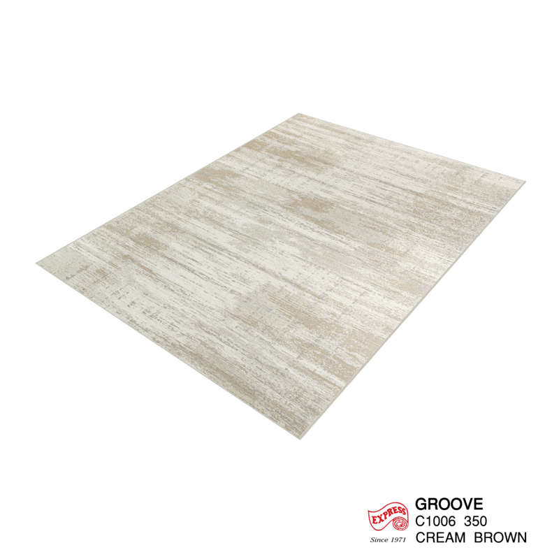 พรมปูพื้น EXPRESS CARPET รุ่น GROOVE รหัส C1006 350 ขนาด 200X290 ซม.หนา 4 มม. สีครีมน้ำตาล_1