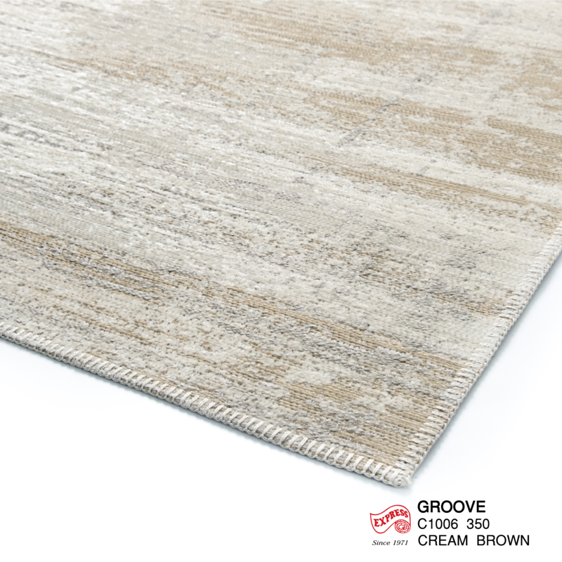 พรมปูพื้น EXPRESS CARPET รุ่น GROOVE รหัส C1006 350 ขนาด 200X290 ซม.หนา 4 มม. สีครีมน้ำตาล_2