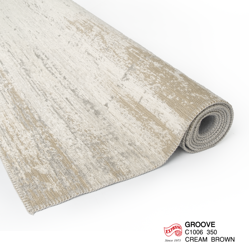 พรมปูพื้น EXPRESS CARPET รุ่น GROOVE รหัส C1006 350 ขนาด 200X290 ซม.หนา 4 มม. สีครีมน้ำตาล_3