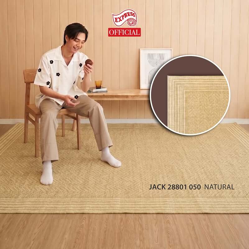 พรมปูพื้น EXPRESS CARPET รุ่น JACK รหัส 28801 050 L ขนาด 160X230 ซม. หนา 4 มม.  สีน้ำตาล