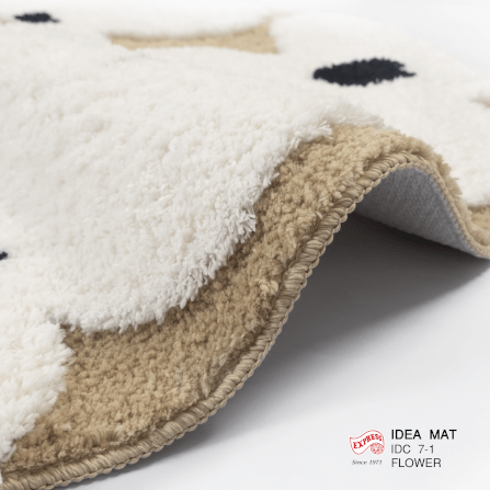 พรมเช็ดเท้าลายดอกไม้วงกลม EXPRESS CARPET รุ่น IDC7-1 C150 ขนาดเส้นผ่านศูนย์กลาง 150 ซม. หนา 10-20 มม.สีครีม_2