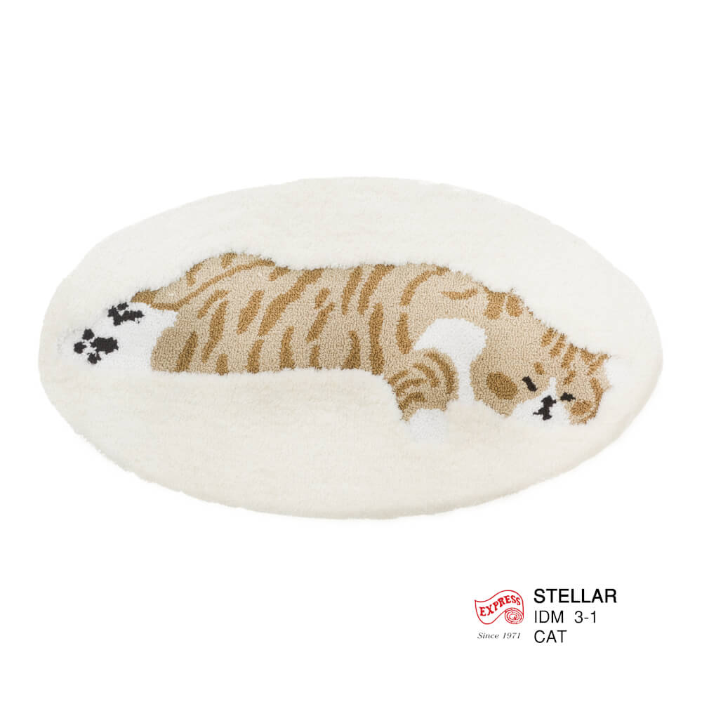 พรมเช็ดเท้าลายน้องแมว EXPRESS CARPET รุ่น IDM3-1 ขนาด50X90 ซม. หนา 5-16 มม. สีครีม 