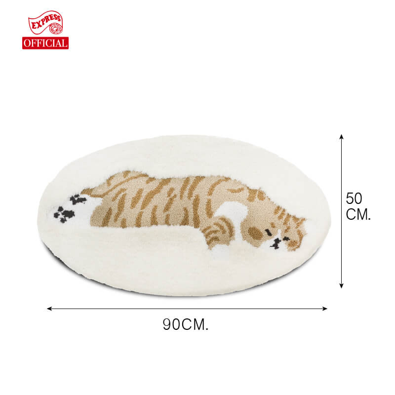 พรมเช็ดเท้าลายน้องแมว EXPRESS CARPET รุ่น IDM3-1 ขนาด50X90 ซม. หนา 5-16 มม. สีครีม 