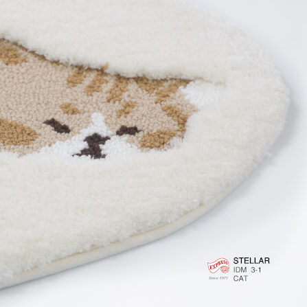 พรมเช็ดเท้าลายน้องแมว EXPRESS CARPET รุ่น IDM3-1 ขนาด50X90 ซม. หนา 5-16 มม. สีครีม _2
