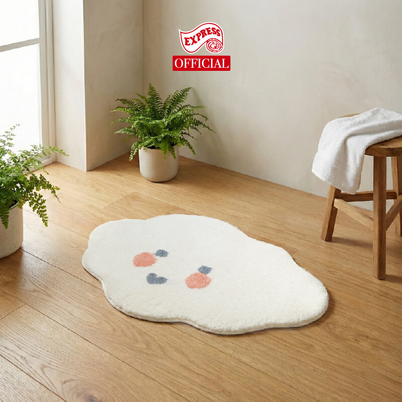 พรมเช็ดเท้าลายก้อนเมฆ EXPRESS CARPET รุ่น IDM5-1 ขนาด50X80 ซม. หนา 10-16 มม. สีครีม 