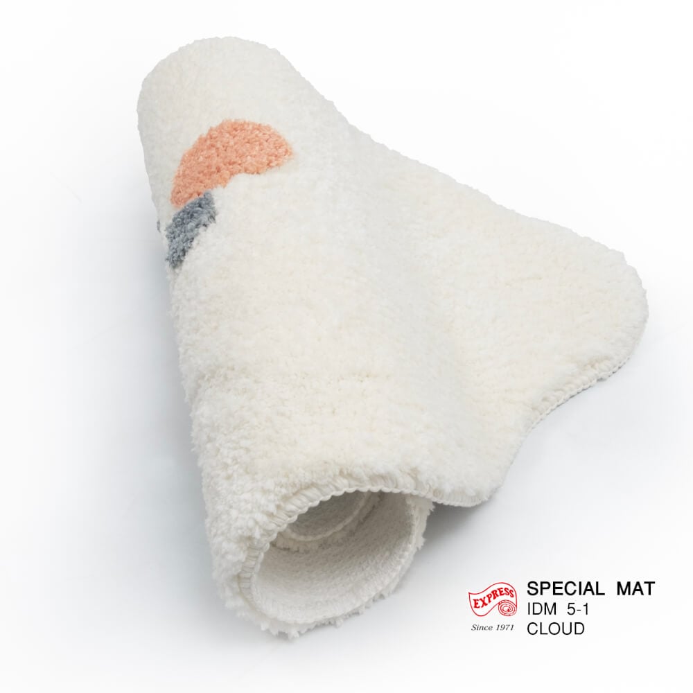 พรมเช็ดเท้าลายก้อนเมฆ EXPRESS CARPET รุ่น IDM5-1 ขนาด50X80 ซม. หนา 10-16 มม. สีครีม 