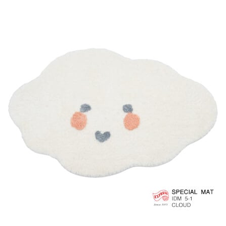 พรมเช็ดเท้าลายก้อนเมฆ EXPRESS CARPET รุ่น IDM5-1 ขนาด50X80 ซม. หนา 10-16 มม. สีครีม _0