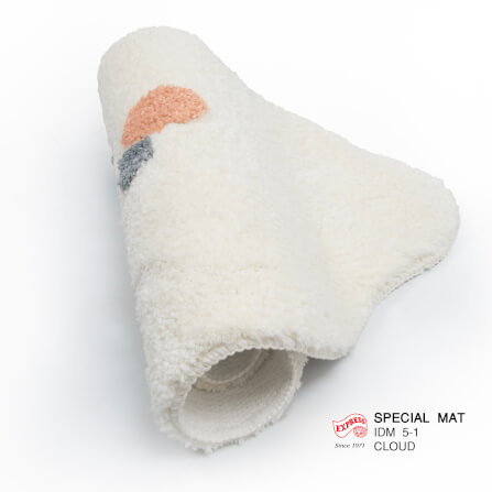 พรมเช็ดเท้าลายก้อนเมฆ EXPRESS CARPET รุ่น IDM5-1 ขนาด50X80 ซม. หนา 10-16 มม. สีครีม _3