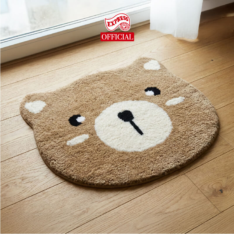 พรมเช็ดเท้าลายน้องหมี EXPRESS CARPET รุ่น IDM6-1 ขนาด63X70 ซม. หนา 10-16 มม. สีน้ำตาล 