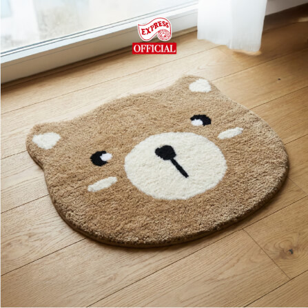 พรมเช็ดเท้าลายน้องหมี EXPRESS CARPET รุ่น IDM6-1 ขนาด63X70 ซม. หนา 10-16 มม. สีน้ำตาล _1