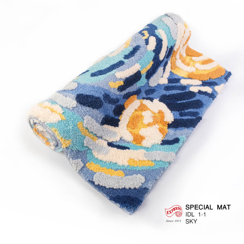 พรมเช็ดเท้าลายท้องฟ้า EXPRESS CARPET รุ่น IDL1-1 ขนาด50X120 ซม. หนา 10-20 มม. หลากสี 