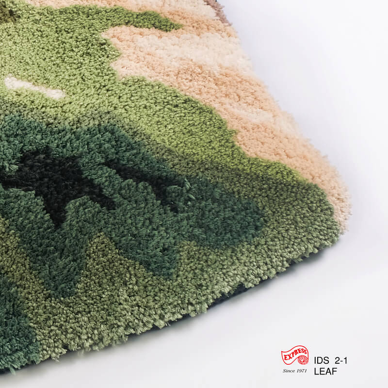 พรมเช็ดเท้าลายใบไม้ EXPRESS CARPET รุ่น IDS2-1 ขนาด100X120 ซม. หนา 10-20 มม. สีเขียว 