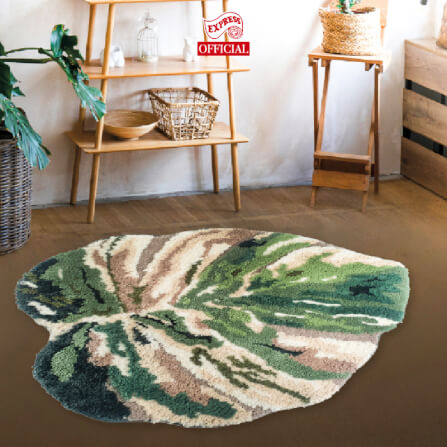 พรมเช็ดเท้าลายใบไม้ EXPRESS CARPET รุ่น IDS2-1 ขนาด100X120 ซม. หนา 10-20 มม. สีเขียว _1