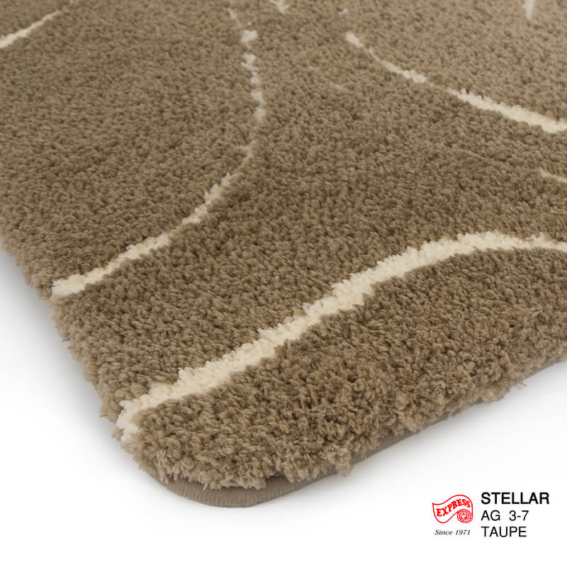 พรมเช็ดเท้าชุดห้องน้ำ 2 ชิ้น EXPRESS CARPET รุ่น AG3-7 ขนาด45X70 ซม.และ พรมรูปตัว U 50X60 ซม. หนา 18-23 มม. สีโทป _2