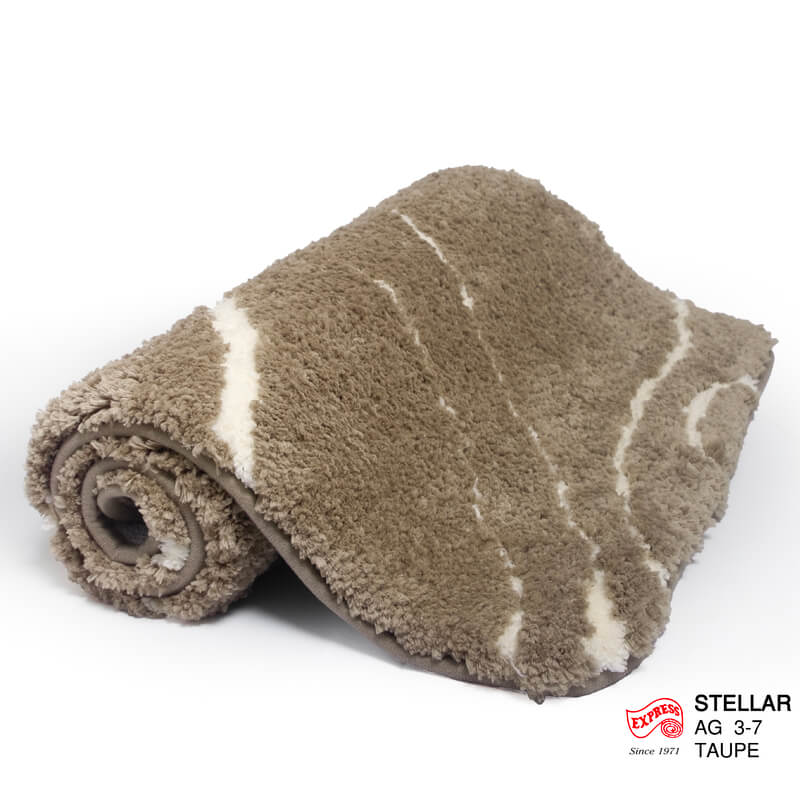 พรมเช็ดเท้าชุดห้องน้ำ 2 ชิ้น EXPRESS CARPET รุ่น AG3-7 ขนาด45X70 ซม.และ พรมรูปตัว U 50X60 ซม. หนา 18-23 มม. สีโทป _3
