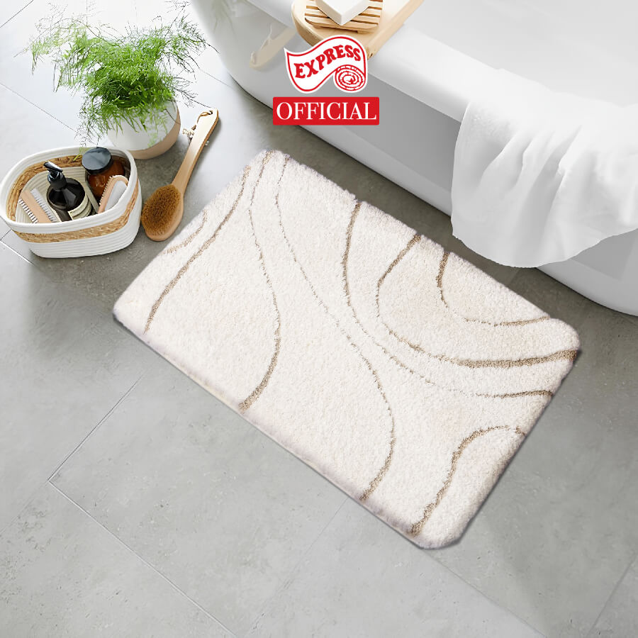 พรมเช็ดเท้าหน้าประตู EXPRESS CARPET รุ่น AM3-1 ขนาด45X70 ซม. หนา 18-23 มม. สีครีม 