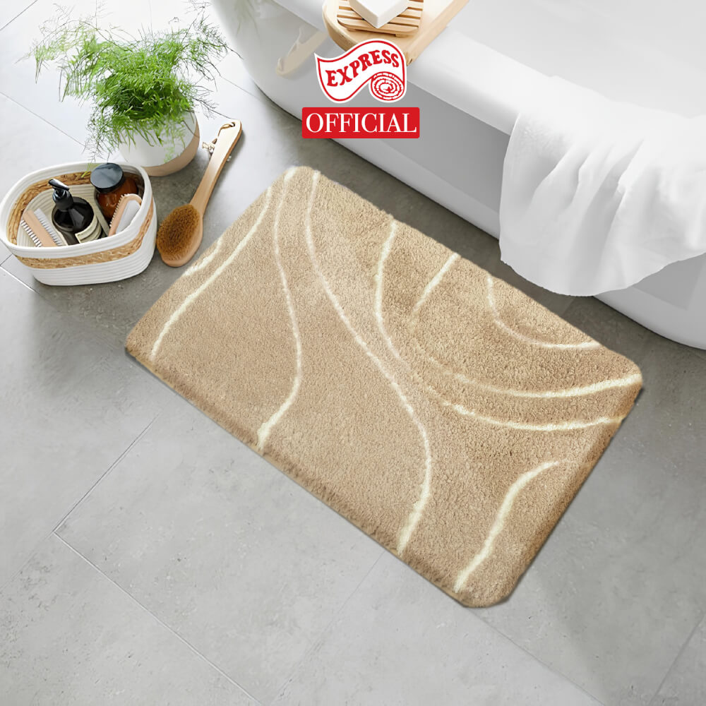 พรมเช็ดเท้าหน้าประตู EXPRESS CARPET รุ่น AM3-2 ขนาด45X70 ซม. หนา 18-23 มม. สีน้ำตาล 