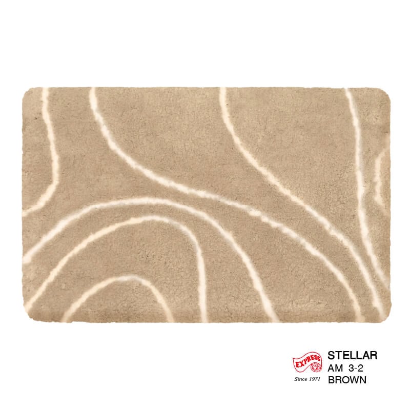 พรมเช็ดเท้าหน้าประตู EXPRESS CARPET รุ่น AM3-2 ขนาด45X70 ซม. หนา 18-23 มม. สีน้ำตาล 