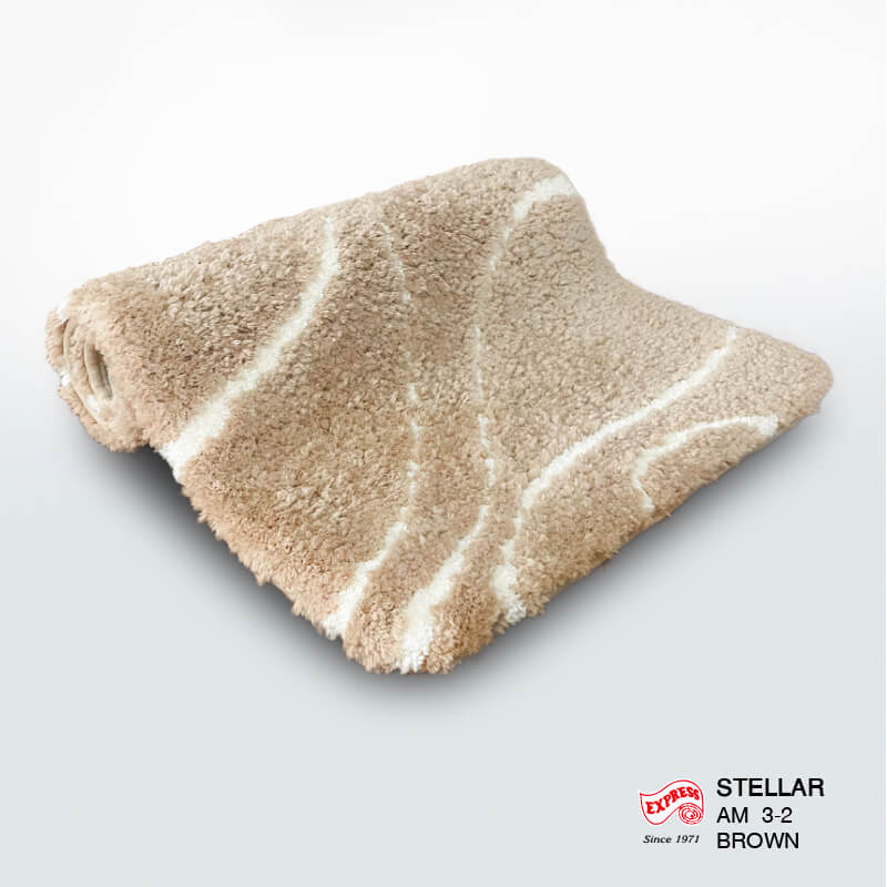 พรมเช็ดเท้าหน้าประตู EXPRESS CARPET รุ่น AM3-2 ขนาด45X70 ซม. หนา 18-23 มม. สีน้ำตาล 