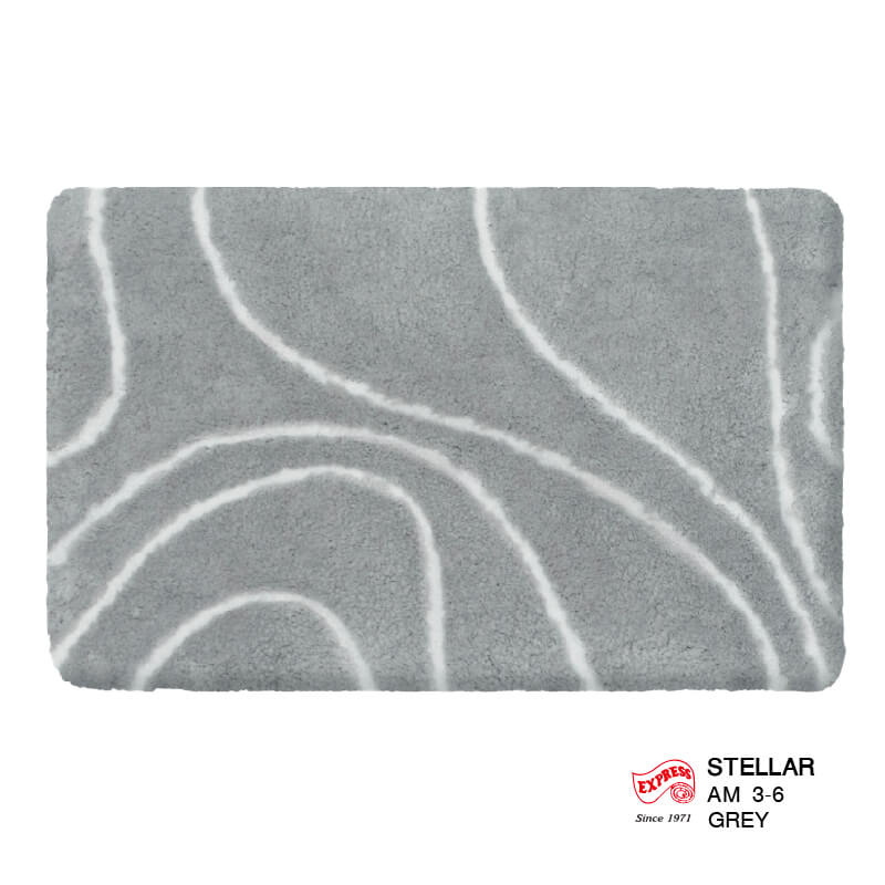 พรมเช็ดเท้าหน้าประตู EXPRESS CARPET รุ่น AM3-6 ขนาด45X70 ซม. หนา 18-23 มม. สีเทา 