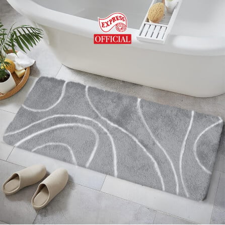 พรมเช็ดเท้ายาว EXPRESS CARPET รุ่น AL3-6 ขนาด50X120 ซม. หนา 18-23 มม. สีเทา _1