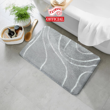 พรมเช็ดเท้าหน้าประตู EXPRESS CARPET รุ่น AM3-6 ขนาด45X70 ซม. หนา 18-23 มม. สีเทา _1