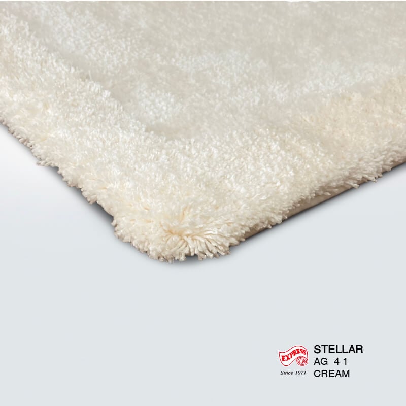 พรมเช็ดเท้าชุดห้องน้ำ 2 ชิ้น EXPRESS CARPET รุ่น AG4-1 ขนาด45X70 ซม.และ พรมรูปตัว U 50X60 ซม. หนา 20-30 มม. สีครีม 