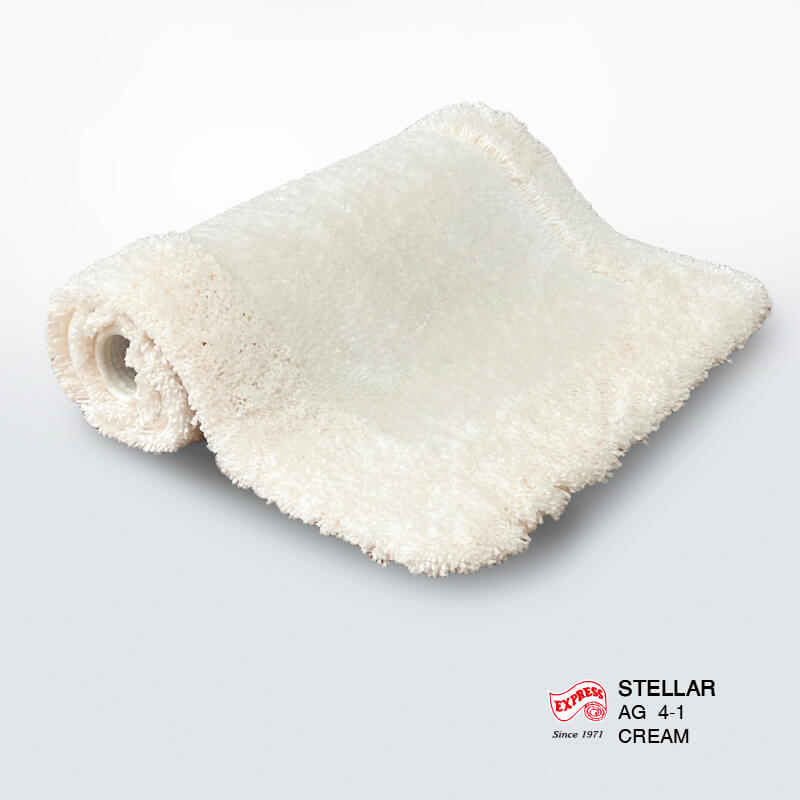 พรมเช็ดเท้าชุดห้องน้ำ 2 ชิ้น EXPRESS CARPET รุ่น AG4-1 ขนาด45X70 ซม.และ พรมรูปตัว U 50X60 ซม. หนา 20-30 มม. สีครีม 