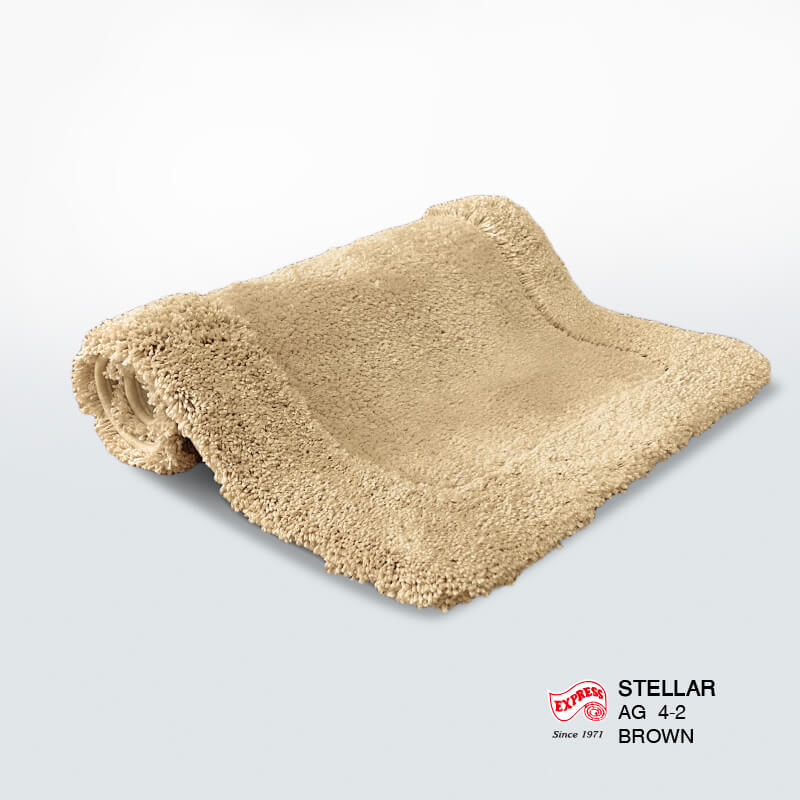 พรมเช็ดเท้าชุดห้องน้ำ 2 ชิ้น EXPRESS CARPET รุ่น AG4-2 ขนาด45X70 ซม.และ พรมรูปตัว U 50X60 ซม. หนา 20-30 มม. สีน้ำตาล 
